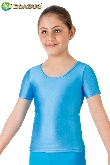 MAGLIETTA DANZA LYCRA MEZZA MANICA AZZURRO BAMBINA